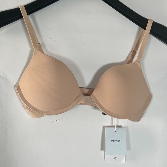Pepper Zero Gap Lift Up Bra Size 32B In Buff T Shirt Bra MSRP $65 - Picture 1 of 6